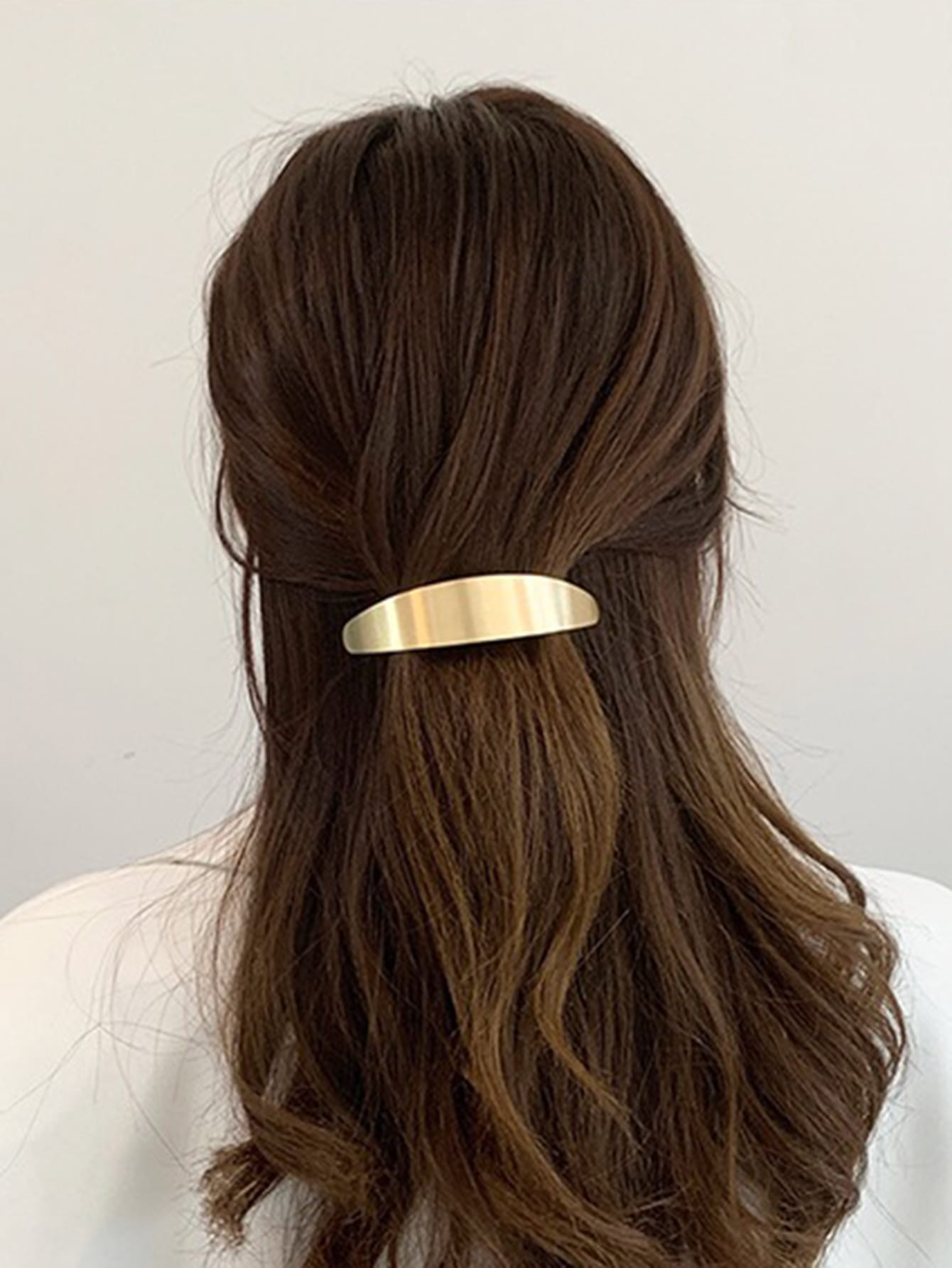 Curved Oval French Hair Clip Casual | SHEIN
