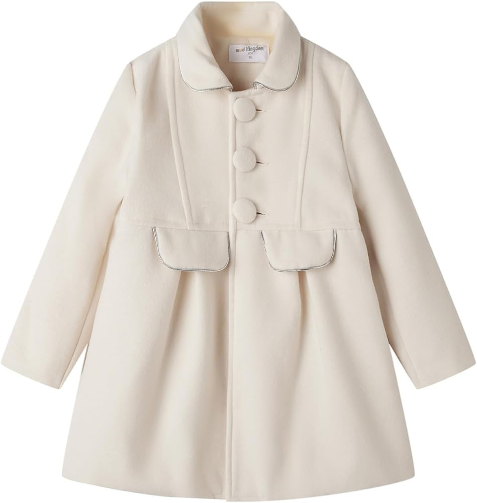 Mud Kingdom Girls Peacoat Dress Coat Faux Wool Lapel Outerwear | Amazon (US)
