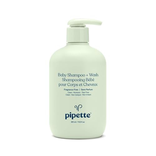 Pipette Baby Shampoo and Body Wash - Fragrance Free, Tear-Free Bath Time, Hypoallergenic, Moisturizing Plant-Derived Squalane, New Formula, 11.8 fl oz | Amazon (US)