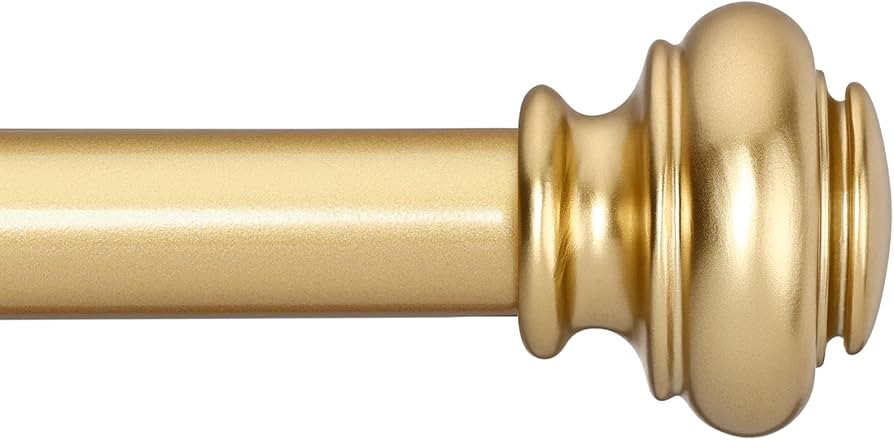 Heavy Duty Curtain Rods for Windows 48 to 84 Inches, 1 Inch Gold Curtain Rod for Bedroom, Living ... | Amazon (US)