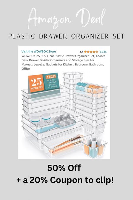 Amazon Deal Plastic Drawer Organizer Set



Affordable drawer organizers. Trending organizers on huge sale.

#LTKfamily #LTKsalealert #LTKhome