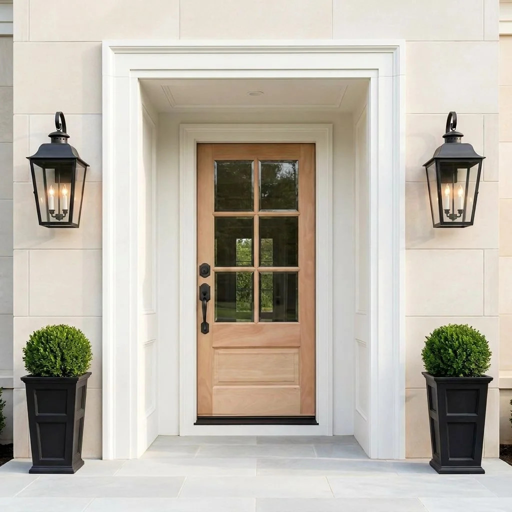 6 Lite Clear Unfinished Mahogany Front Door With 4-9/16'' Jamb (Not Prehung) Right Hand Inswing | Wayfair North America