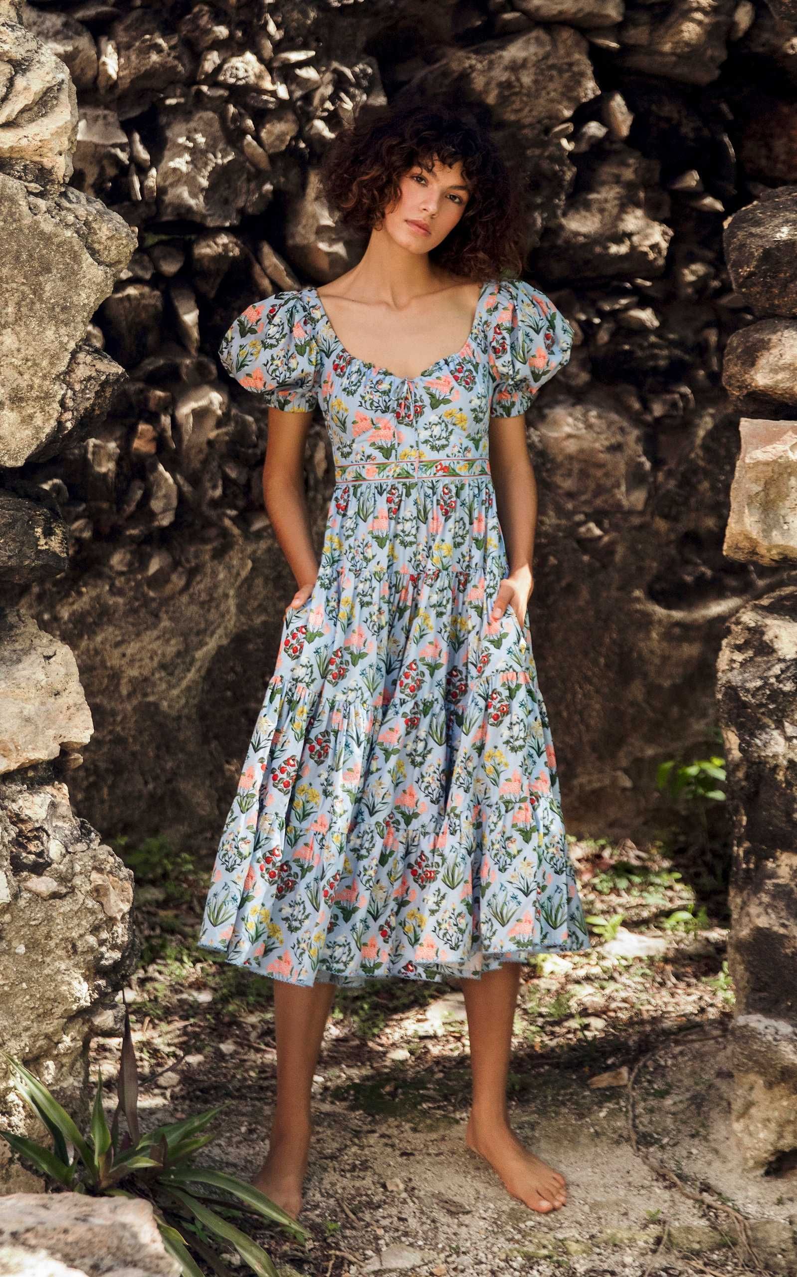 Palmera Floral Cotton Midi Dress | Moda Operandi (Global)