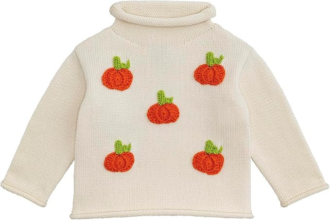 Mud Pie Baby Girls Kids Mini Pumpkin Rollneck Sweater | Amazon (US)