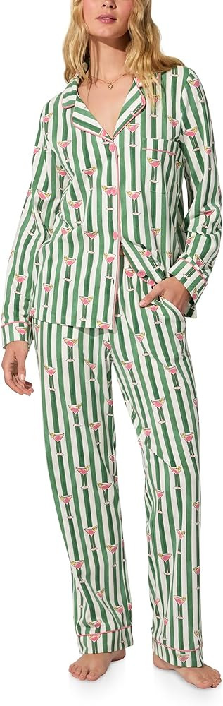 Bed Head PJs Womens Matching Pajamas - Soft Organic Cotton Long Sleeve Button Down PJ Top & Pants... | Amazon (US)