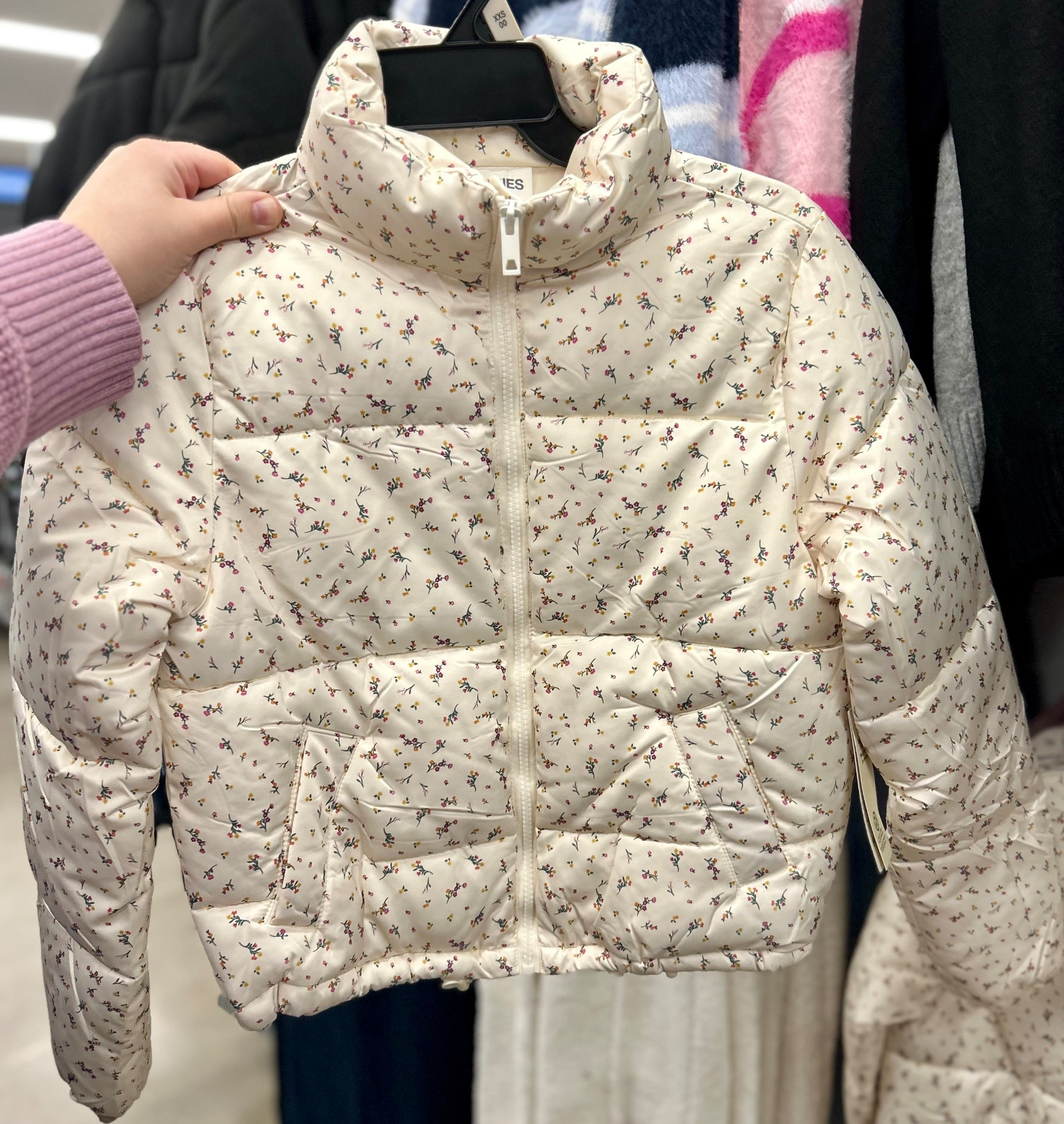 This adorable floral puffer coat is under $20 and super nice! Link below. #ad 

#LTKSeasonal #LTKFindsUnder50