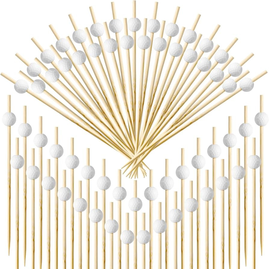 100pcs Golf Cocktail Toothpicks, 4.72 Inch Long Bamboo Toothpicks Golf Fruit Picks Cocktail Skewe... | Amazon (US)