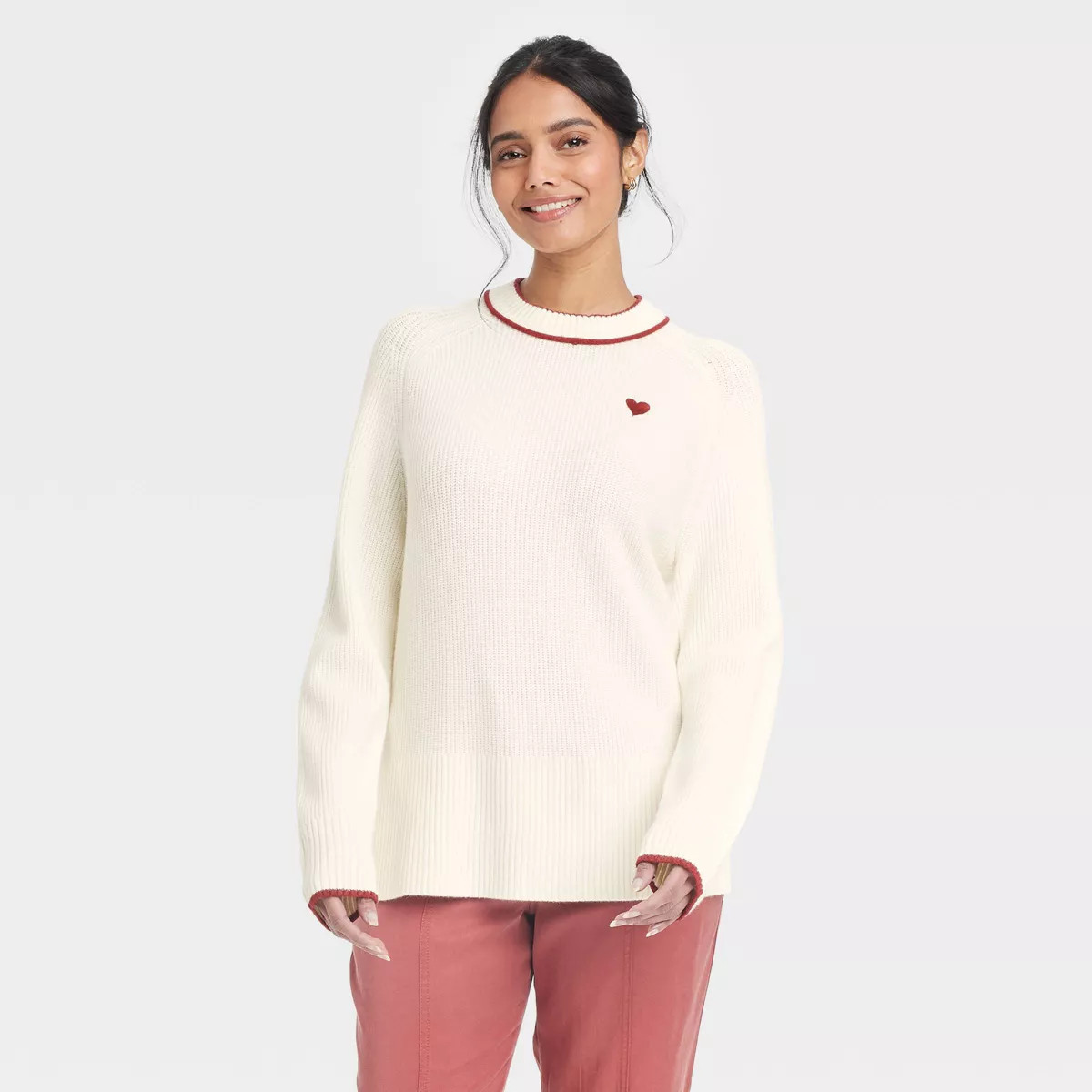 Women's Valentine's Crewneck Pullover Sweater - A New Day™ | Target