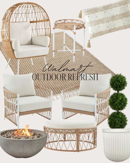 Outdoor refresh with Walmart!! Loving these gorgeous Serena and Lilly look a-likes!! I have the chair set and it’s perfect!! The fire pit is also amazing for summer nights and it can vary you into the fall and winter nights!! 

#LTKSaleAlert #LTKStyleTip #LTKSeasonal