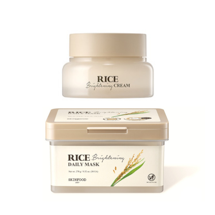 SKINFOOD - Rice Brightening Cream - 60ml (1ea) + Daily Mask - 30ea Set | Stylevana