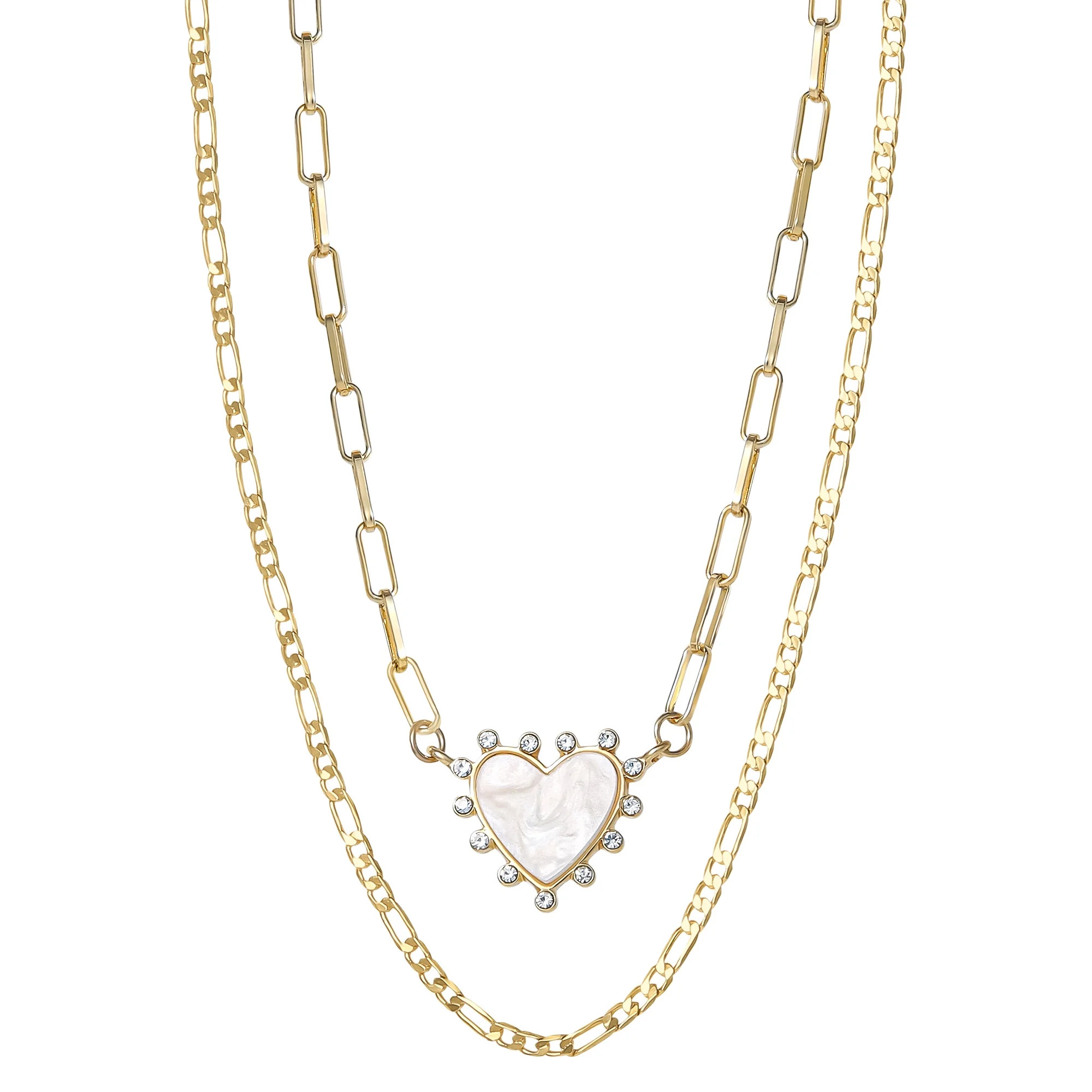 Jessica Simpson Fashion Metal Layer Heart Necklace | Walmart (US)