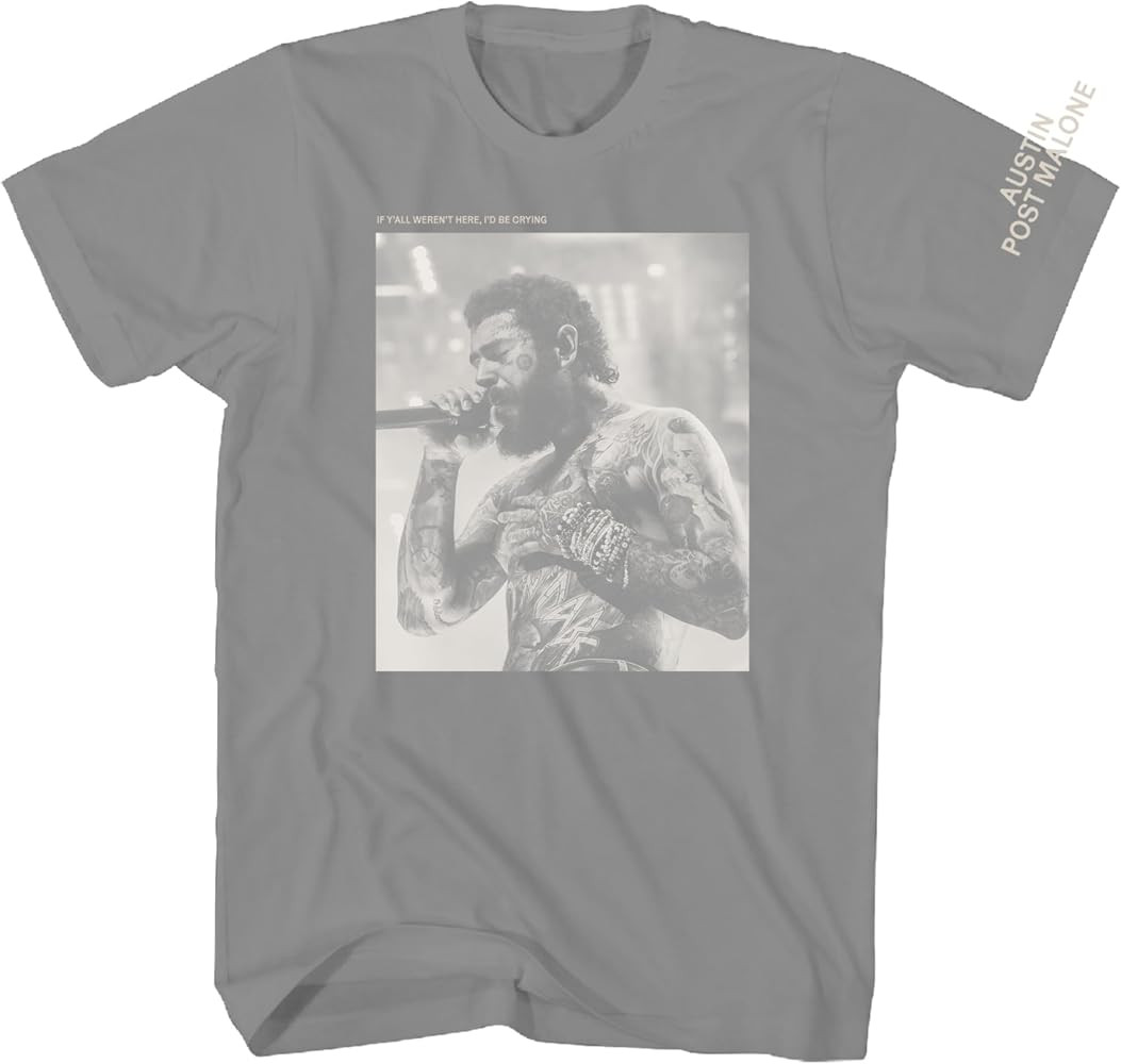 Post Malone T Shirt Photo Quote Adult Gray Short Sleeve T Shirt Hip Hop Pop Country Music Graphic... | Amazon (US)