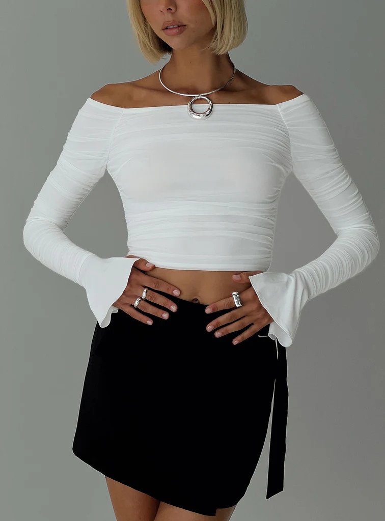 Moreno Off The Shoulder Top White | Princess Polly US
