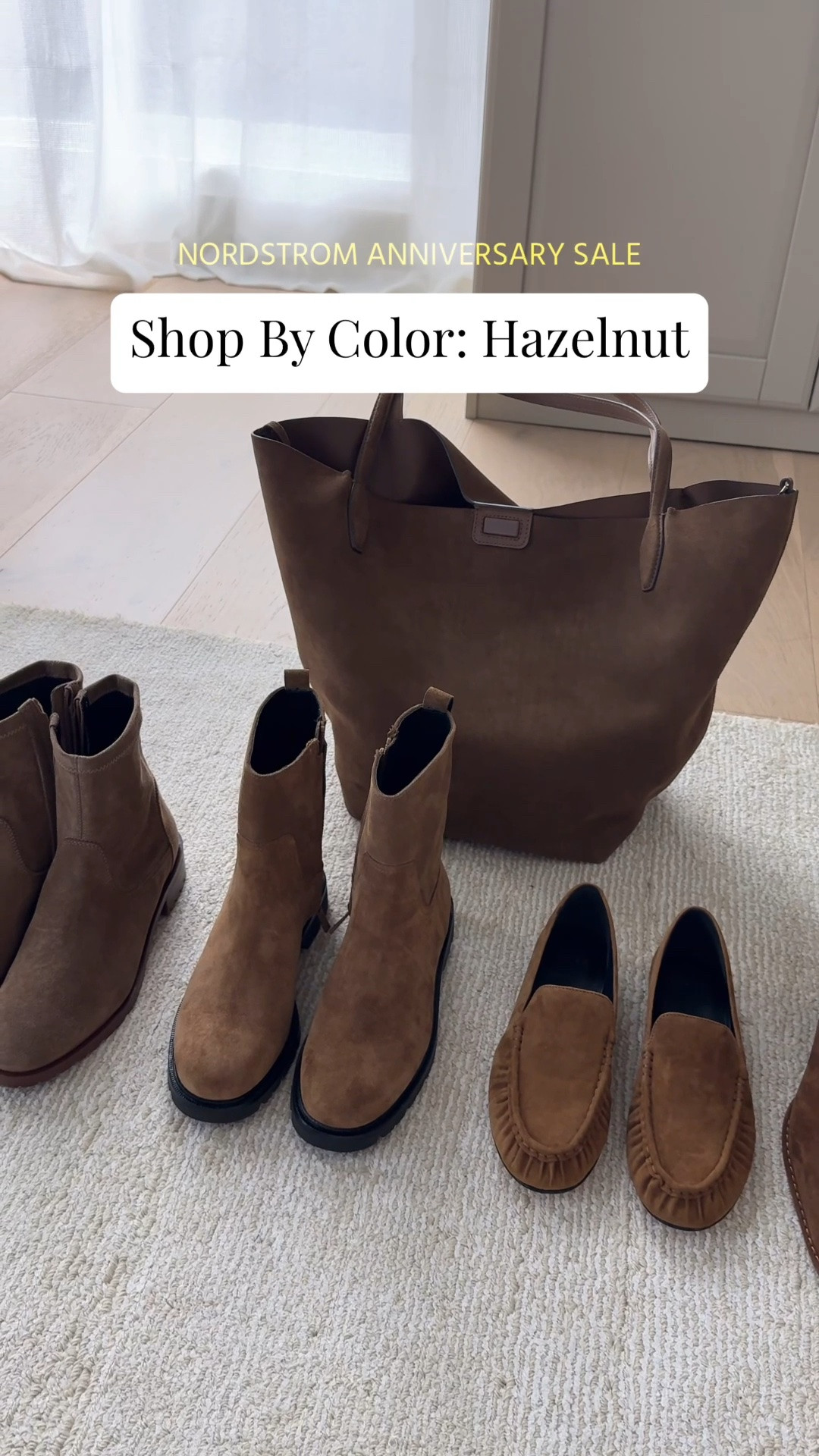 Nordstrom Anniversary Sale
Shop by color: hazelnut. 

Aquatalia boots 6
Vince lug sole boots 5.5
Vince loafers 5
Steve Madden Define boots 5.5

#LTKPetite #LTKSaleAlert