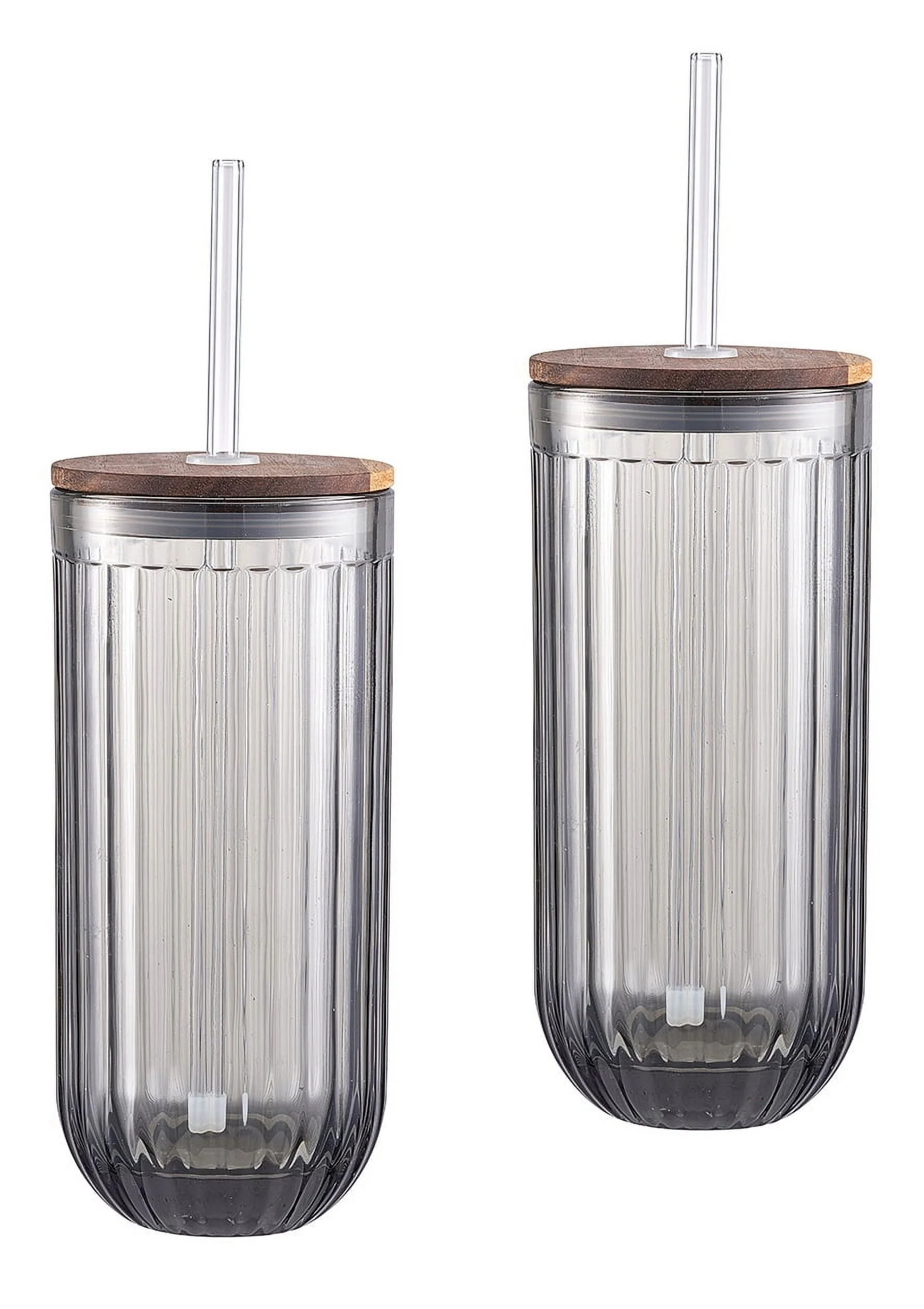 Better Homes and Gardens Smoke Ribbed Sipper 2PK | Walmart (US)