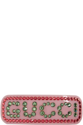 Pink Large Crystal Barrette | SSENSE