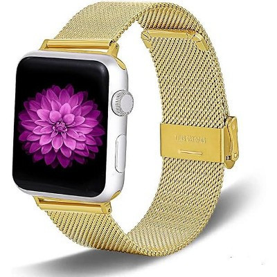 Worryfree Gadgets Metal Mesh Band for Apple Watch 42/44/45/49mm, Gold | Target