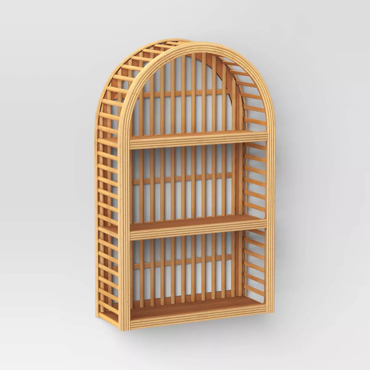 12" x 20" Wood and Rattan Wall Shelf Natural - Threshold™ | Target