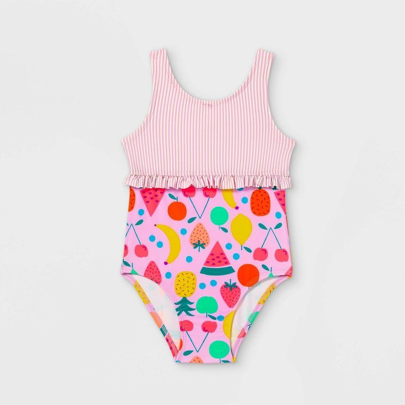 Toddler Girls' Fruit Print One Piece Swimsuit - Cat & Jack™ Lavender | Target