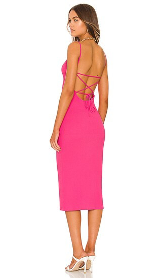 Asher Backless Rib Dress in Magenta | Revolve Clothing (Global)