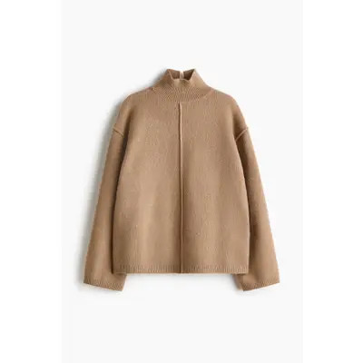 H&M Seam-detail Turtleneck Jumper in Dark Gray Melange at Nordstrom, Size Xx-Large | Nordstrom