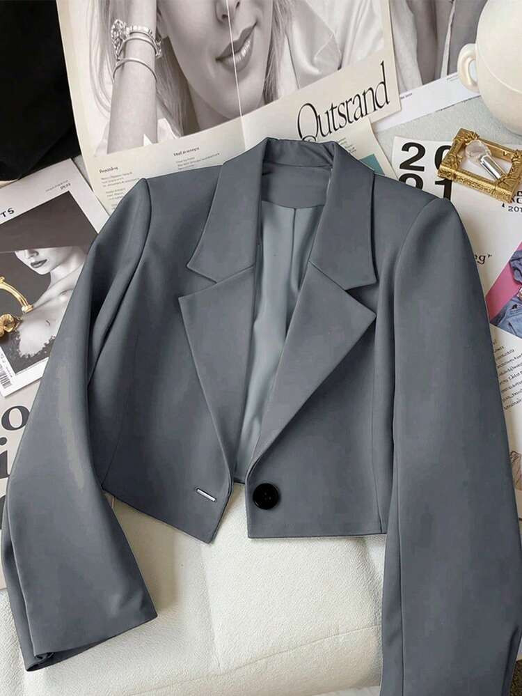 Franclia Women Short Suit Jacket, Casual Commuter Clothing, Ladies Apparel, Women Tops Fall Cloth... | SHEIN