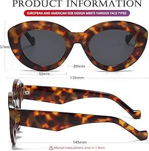 AIEYEZO Oversized Cat Eye Sunglasses for Women Cute Oval Thick Frame Cateye Sun Glasses Chic Retr... | Amazon (US)