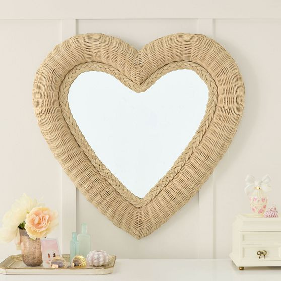 LoveShackFancy Heart Rattan Mirror (30") | Pottery Barn Teen