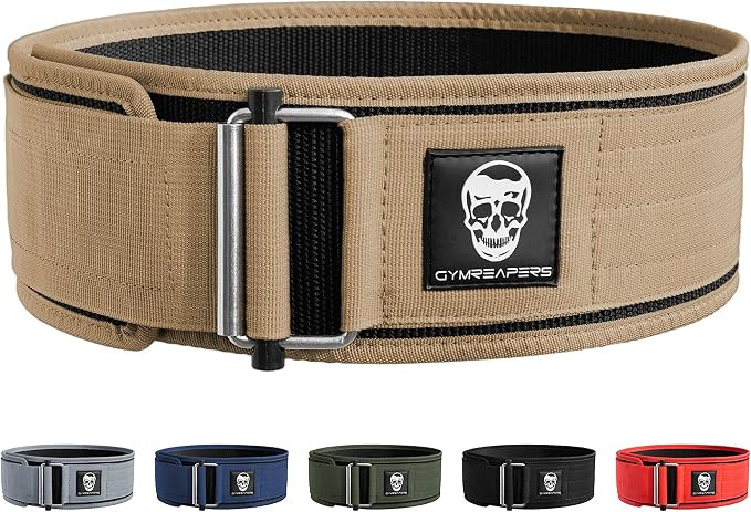 Gymreapers Quick Locking Weightlifting Belt for Bodybuilding, Powerlifting, Cross Training - 4 In... | Amazon (US)