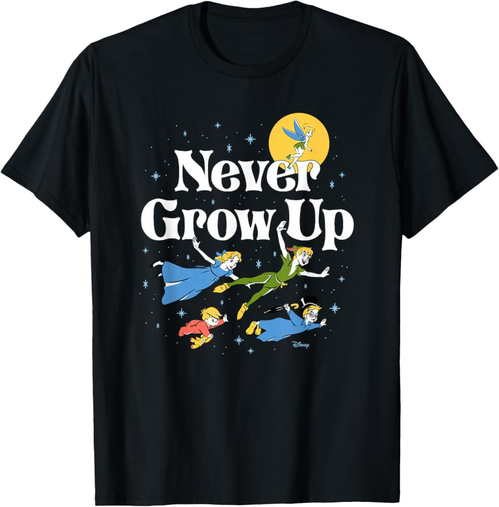Peter Pan - Never Grow Up Characters T-Shirt | Amazon (US)