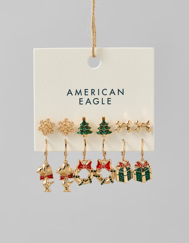 AE Holiday Earrings 6-Pack | American Eagle Outfitters (US & CA)