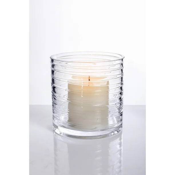 Better Homes & Gardens Medium Clear Spun Glass Hurricane Candle Holder | Walmart (US)