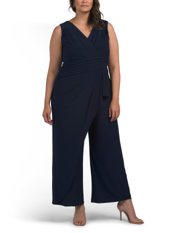 Plus Pintuck Wide Leg Jumpsuit | TJ Maxx