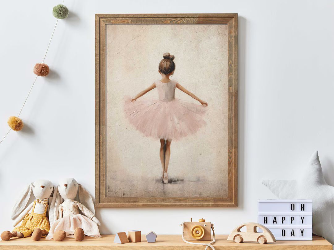Ballet Nursery Art, Ballerina Nursery Decor, Pink Girl's Room Ballet Dancer Painting, Ballerina P... | Etsy (US)