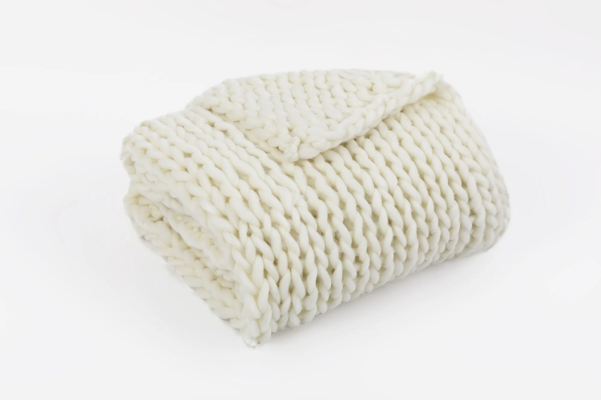 Silver One Chunky Knitted Throw Blanket, Cream, 50" x 60" - Walmart.com | Walmart (US)