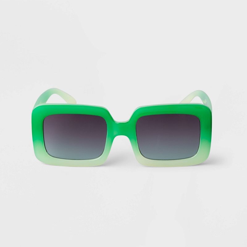 Women's Oversized Plastic Retro Rectangle Sunglasses - A New Day™ | Target