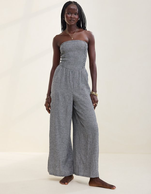 Aerie Strapless Smocked Jumpsuit | American Eagle Outfitters (US & CA)
