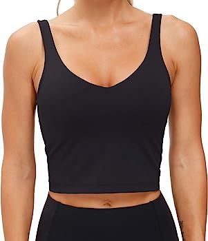 Women’s Longline Sports Bra Wirefree Padded Medium Support Yoga Bras Gym Running Workout Tank T... | Amazon (US)