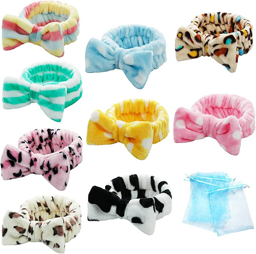 Spa Headband Bow Facial Makeup Headband(9 Pcs) ,Soft Headband for Shower Washing Face, Extra Add ... | Amazon (US)