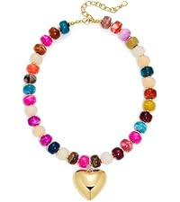 WOWORAMA Chunky Heart Necklaces for Women Colorful Resin Beaded Choker Necklace Gold Puffy Heart ... | Amazon (US)