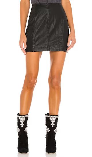 Free People Modern Femme Vegan Mini Skirt in Black. - size 10 (also in 0, 2, 4, 6, 8) | Revolve Clothing (Global)