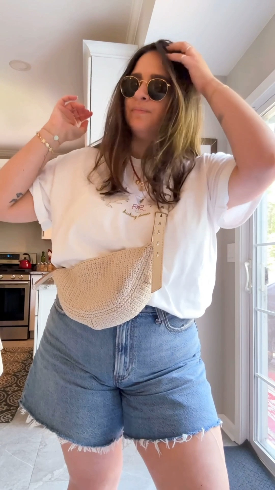 Mom ootd 

Wearing the shorts in a size 31, top is an xl for an oversized fit!

#LTKMidsize #LTKFindsUnder100 #LTKSeasonal