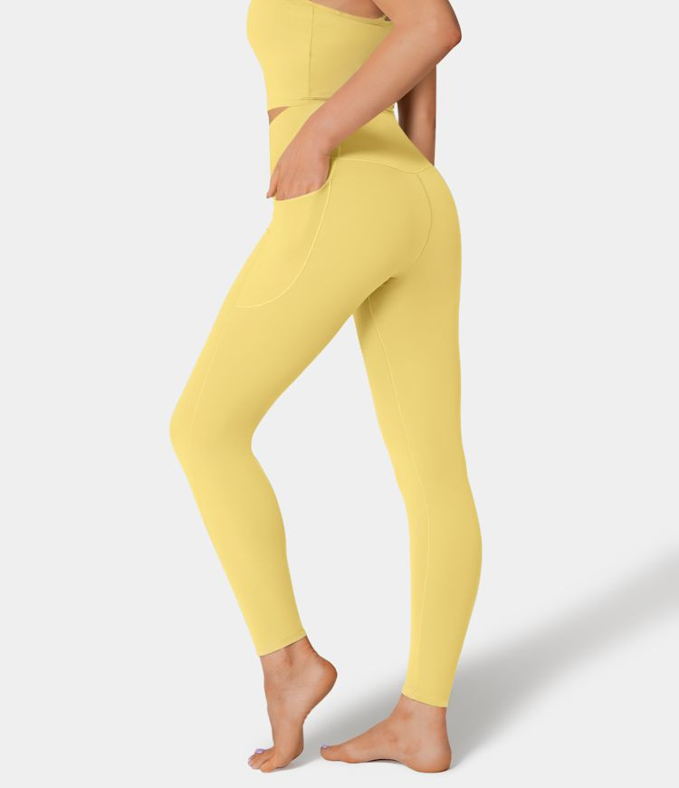 Women’s Softlyzero™ Crossover Pocket Plain Leggings-UPF50+ - Halara | HALARA