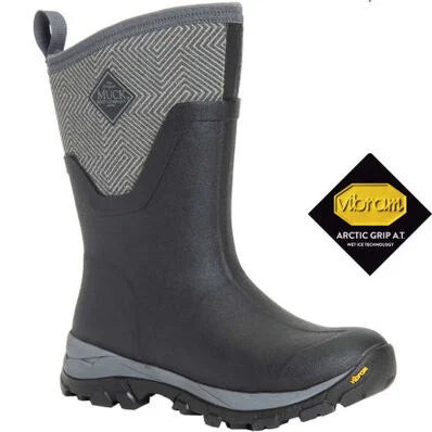Muck Boots Womens Arctic Ice Mid - Black / Gray available at boltranchstore.com | Bolt Ranch Store