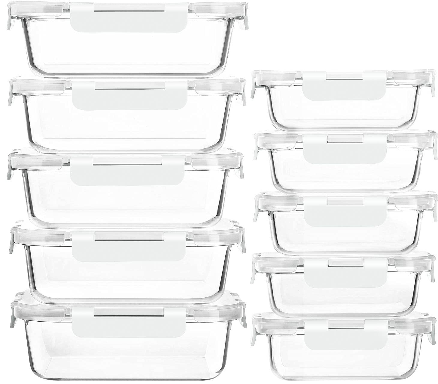 [10-Pack]Glass Meal Prep Containers with Lids, MCIRCO Glass Food Storage Containers with Snap Loc... | Amazon (US)