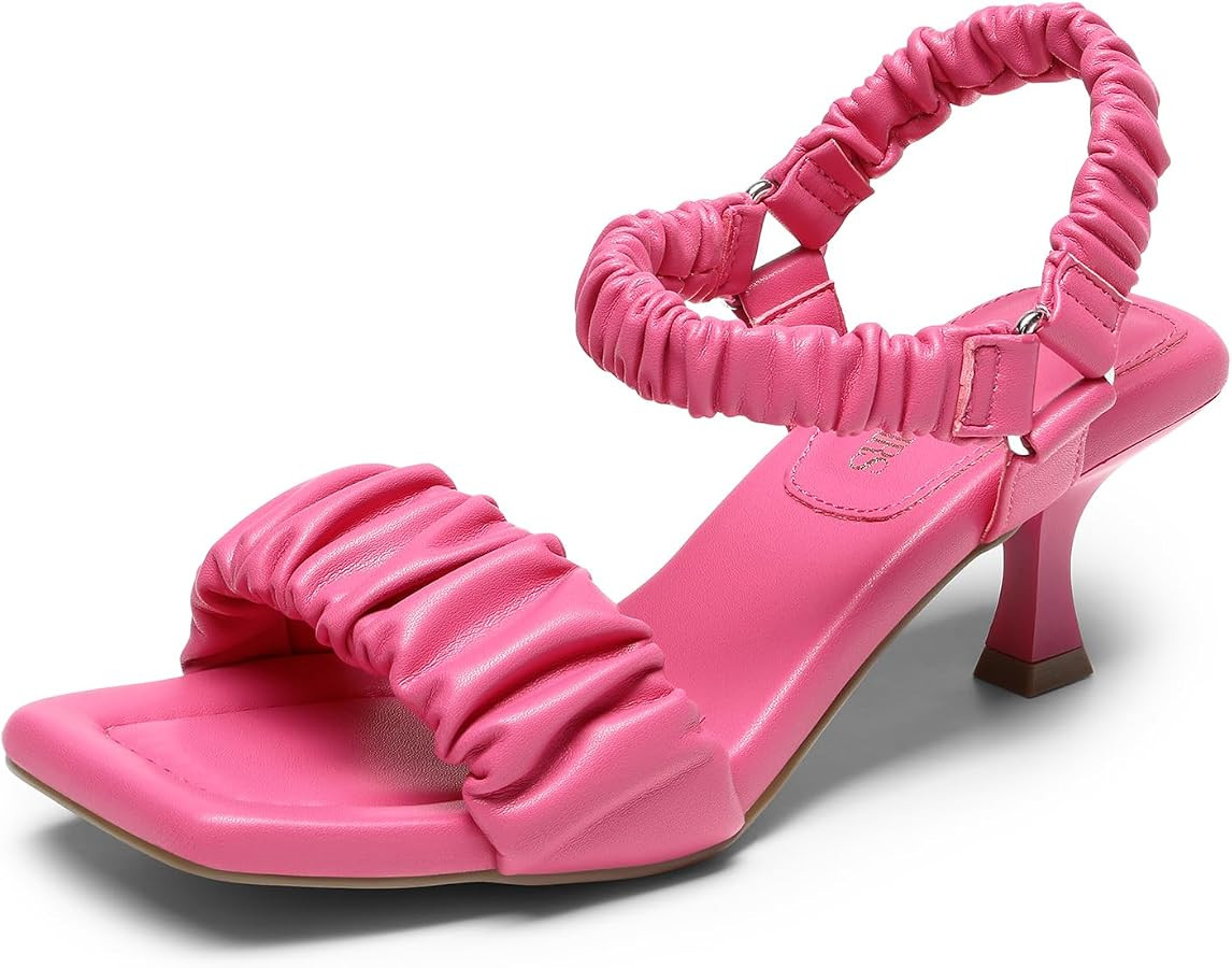 DREAM PAIRS Kitten Heels for Women Comfortable Low Heels Sandals Suqare Open Toe Cute Wedding Par... | Amazon (US)