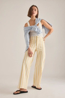 Die Colette Gestreifte Hose mit Weitem Bein in Voller Länge von Maeve | Anthropologie (EU)