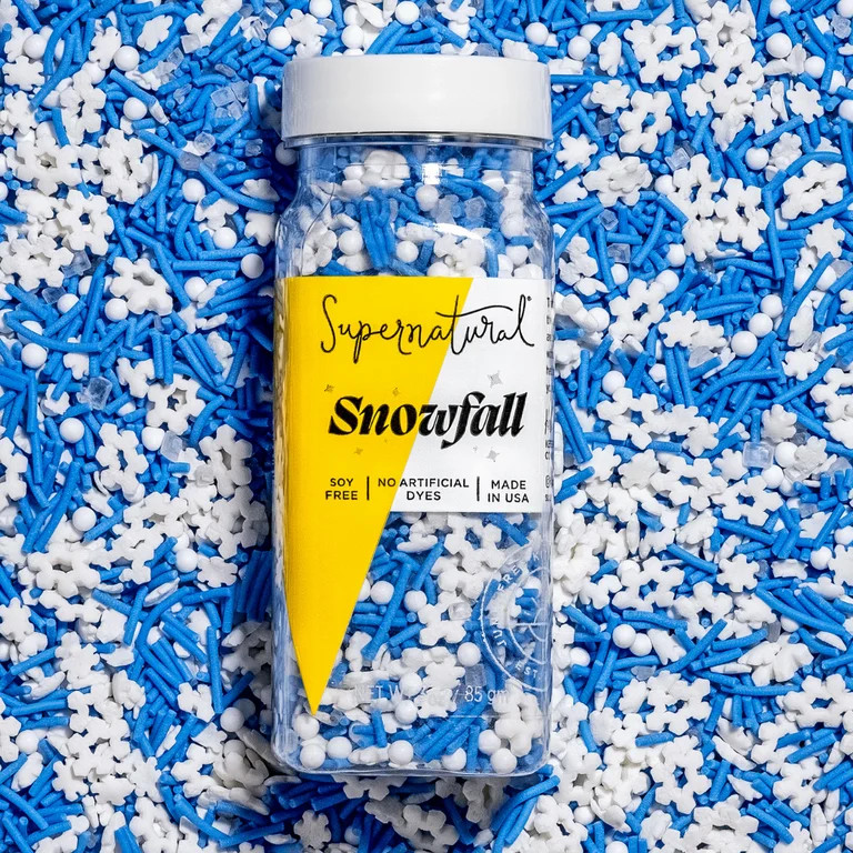 Snowfall Natural Winter Snowflake Sprinkles by Supernatural, Organic Dye Free, Vegan, 3oz | Walmart (US)