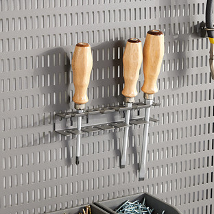 Garage— by Elfa Pegboard Multi-Tool Holder Matte Grey | The Container Store