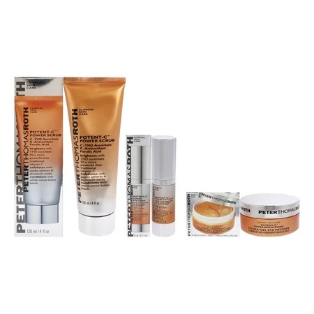 Peter Thomas Roth Potent-C Power 3 Pc Kit - 60 Pc Brightening Hydra-Gel Eye Patches 0.5oz Eye Cream 4oz Scrub | Walmart (US)